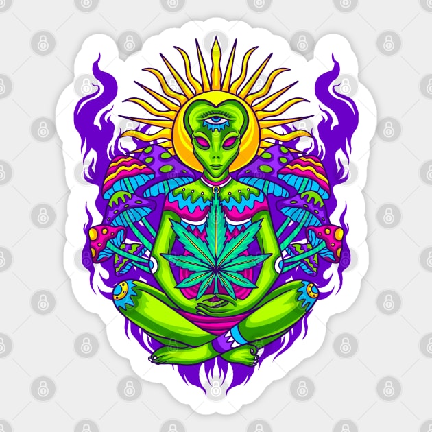 420 Outer Space Jam Sticker by machmigo